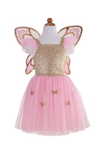 Load image into Gallery viewer, Gold Butterfly Dress w/ Wings 5-7