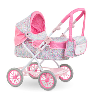 Bright Pink Floral Baby Carriage