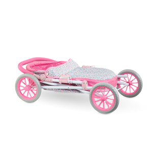 Bright Pink Floral Baby Carriage