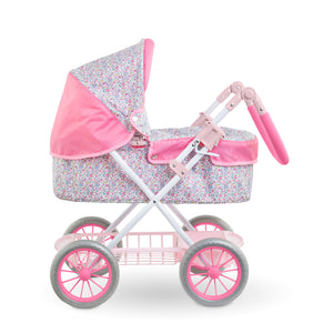 Bright Pink Floral Baby Carriage