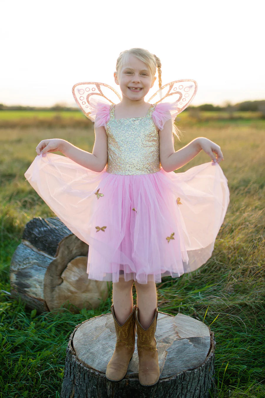 Gold Butterfly Dress w/ Wings 5-7