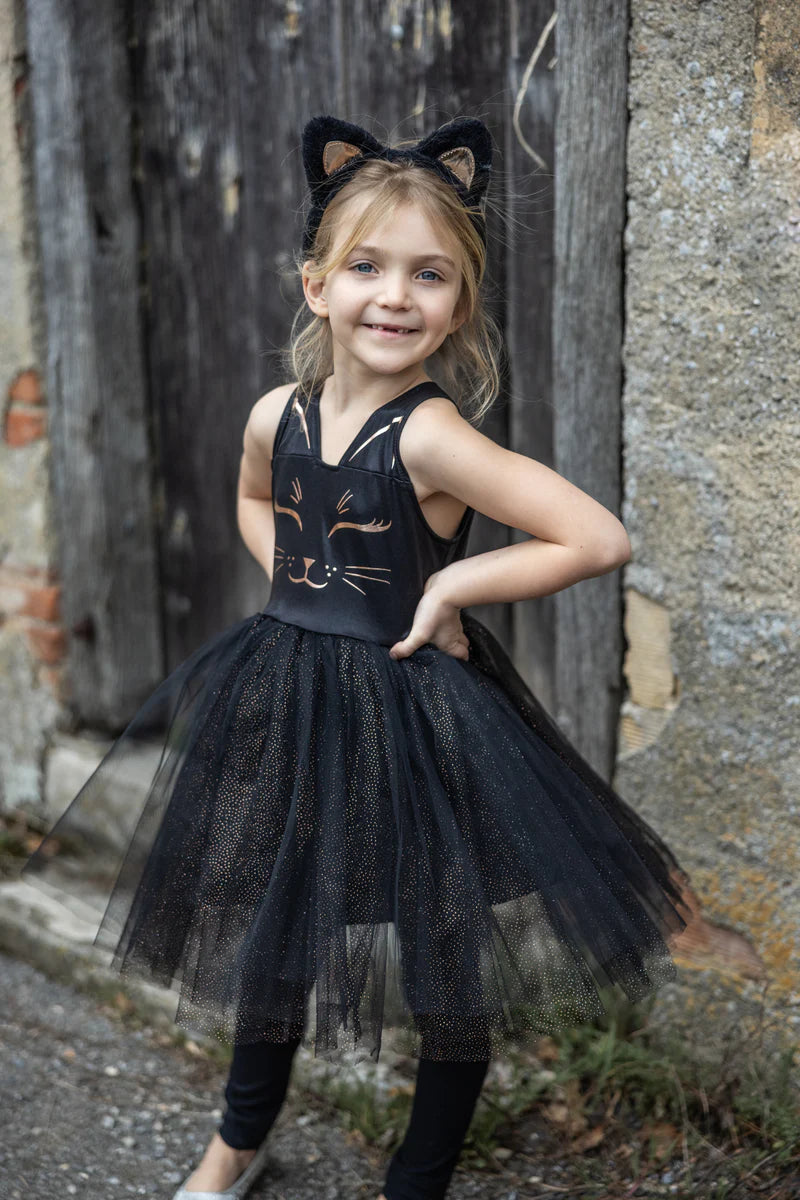 Black Cat Dress & Headband Size 5-6