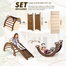Load image into Gallery viewer, 3in1 Montessori Climbing Set: Climbing Arch + Slide Board + Cushion – Chocolate
