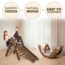 Load image into Gallery viewer, 3in1 Montessori Climbing Set: Climbing Arch + Slide Board + Cushion – Chocolate