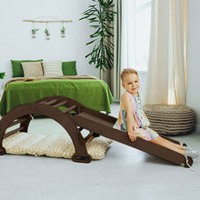Load image into Gallery viewer, 3in1 Montessori Climbing Set: Climbing Arch + Slide Board + Cushion – Chocolate