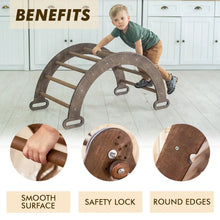 Load image into Gallery viewer, 3in1 Montessori Climbing Set: Climbing Arch + Slide Board + Cushion – Chocolate