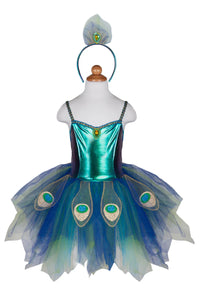 Pretty Peacock Dress & Headband Size 5-6