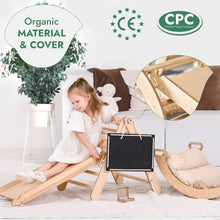 Load image into Gallery viewer, 4in1 Montessori Climbing Set: Triangle Ladder + Climbing Arch + Slide Board + Cushion (1-3 y.o)