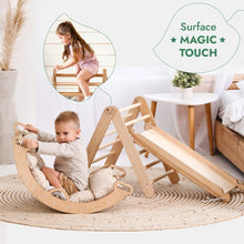 Load image into Gallery viewer, 4in1 Montessori Climbing Set: Triangle Ladder + Climbing Arch + Slide Board + Cushion (1-3 y.o)