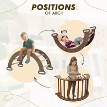Load image into Gallery viewer, 5in1 Montessori Climbing Set: Triangle Ladder, Climbing Arch, Slide, Net &amp; Cushion – Chocolate