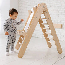 Load image into Gallery viewer, 5in1 Montessori Climbing Set: Triangle Ladder + Climbing Arch + Slide Board + Climbing Net + Art Addition