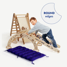 Load image into Gallery viewer, Apollo 5in1 Climbing Set:  Pikler Triangle, Net, Arch, Slide Board, and Cushion for Little Astronauts