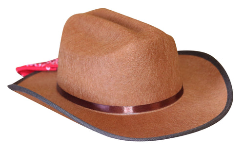 Brown Cowboy Hat w/ Bandanna