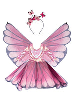 Load image into Gallery viewer, Pink Butterfly Twirl Dress with Wings S:3-4