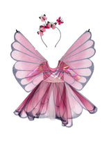 Load image into Gallery viewer, Pink Butterfly Twirl Dress with Wings S:3-4