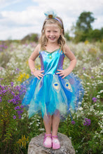 Load image into Gallery viewer, Pretty Peacock Dress &amp; Headband Size 5-6