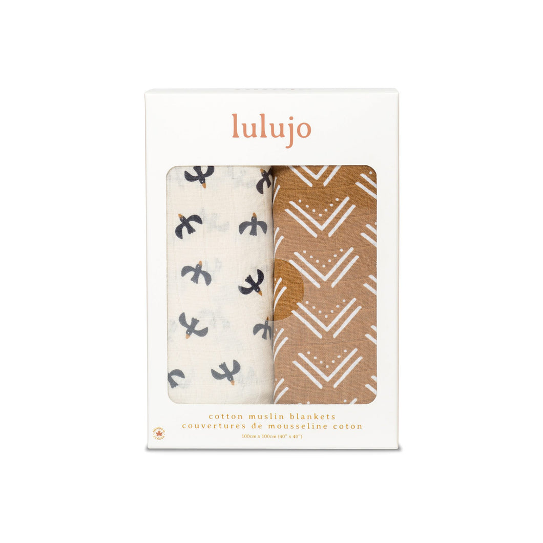 Mudcloth/Back Birds Swaddles