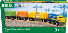Load image into Gallery viewer, Three Wagon Cargo Train