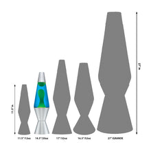 Load image into Gallery viewer, Green, Blue Silver 14.5” Lava Lamp