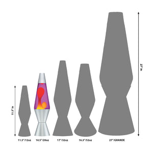 Yellow, Purple, Silver 14.5” Lava Lamp