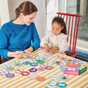 Simple Words Hexagon Pair Puzzle