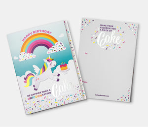 Unicorn Rainbow Vanilla Cake Card