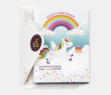 Load image into Gallery viewer, Unicorn Rainbow Vanilla Cake Card
