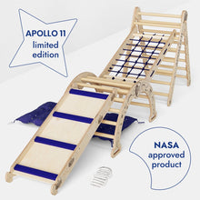 Load image into Gallery viewer, Apollo 5in1 Climbing Set:  Pikler Triangle, Net, Arch, Slide Board, and Cushion for Little Astronauts