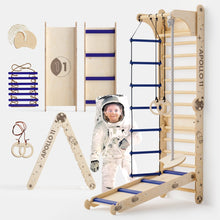 Load image into Gallery viewer, Apollo Swedish Wall / Climbing ladder for Little Austronauts + Moon swing Set + Slide Board
