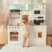 Load image into Gallery viewer, Tiny Land® Iconic Wooden Play Kitchen – Cream Pretend Cooking Set for Kids