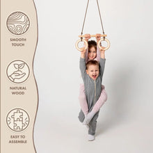 Load image into Gallery viewer, Trapeze swing bar with rings