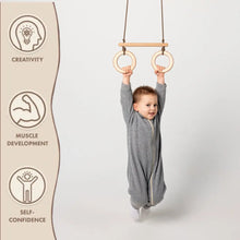 Load image into Gallery viewer, Trapeze swing bar with rings