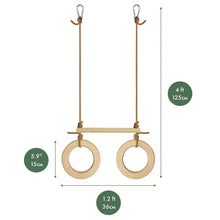 Load image into Gallery viewer, Trapeze swing bar with rings
