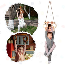 Load image into Gallery viewer, Trapeze swing bar with rings