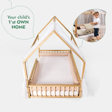 Load image into Gallery viewer, Twin Size Montessori House Bed for Kids with Fence