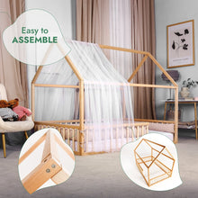 Load image into Gallery viewer, Twin Size Montessori House Bed for Kids with Fence