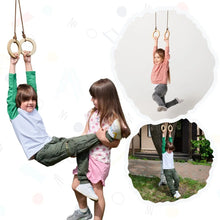 Load image into Gallery viewer, Wooden gymnastic rings for kids