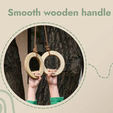 Load image into Gallery viewer, Wooden gymnastic rings for kids